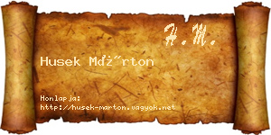 Husek Márton névjegykártya